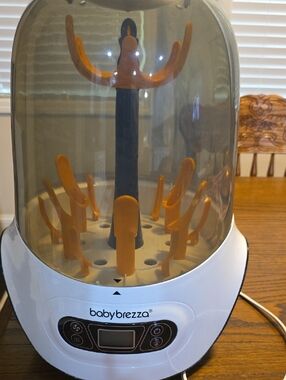 Baby Brezza Orange and White Bottle Drying Rack